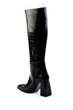 Siyah Kroko  Kadın Çizme K03667230511