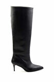 Siyah Hakiki Deri Kadın Çizme K03718400003