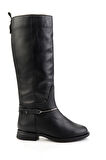 Siyah Hakiki Deri Kadın Çizme K03724260703
