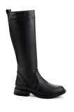 Siyah Hakiki Deri Kadın Çizme K03724260803