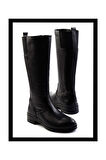 Siyah Hakiki Deri Kadın Bot & Bootie K03724721003