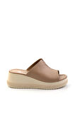 Bej Leather Kadın Terlik K04040012003