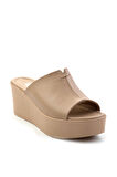 Bej Leather Kadın Terlik K04040012403