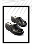 Siyah Hakiki Deri Kadın Terlik K04296060103