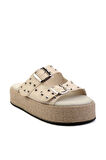 Bej Leather Kadın Terlik K04423050003
