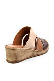 Bej Çok Renkli Hakiki Deri Kadın Terlik K04552000203