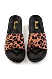Kahve Leopar  Kadın Terlik K04685020404