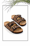 Leopar Kumaş  Kadın Terlik K04819182204