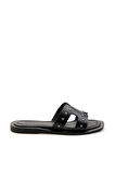 Siyah Leather Kadın Terlik K04826053603