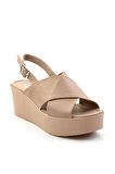 Bej Leather Kadın Sandalet K05040030503