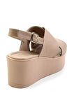 Bej Leather Kadın Sandalet K05040030503