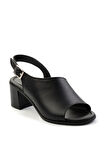 Siyah Leather Kadın Sandalet K05040030203