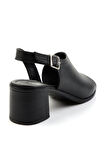 Siyah Leather Kadın Sandalet K05040030203