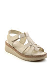 Bej Leather Kadın Sandalet K05087400603