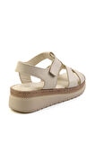 Bej Leather Kadın Sandalet K05087400603