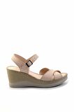 Bej Hakiki Deri Kadın Dolgu Topuklu Ayakkabı K05281018403