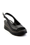 Siyah Leather Kadın Sandalet K05299112603
