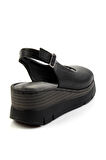 Siyah Leather Kadın Sandalet K05299112603