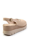 Bej Leather Kadın Sandalet K05299112603