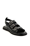 Siyah Leather Kadın Sandalet K05359032403