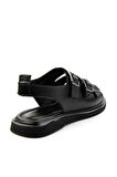 Siyah Leather Kadın Sandalet K05359032403