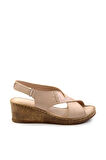 Bej Leather Kadın Sandalet K05552001203