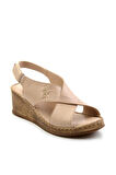 Bej Leather Kadın Sandalet K05552001203