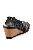 Siyah Leather Kadın Sandalet K05582032211