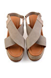 Bej Leather Kadın Sandalet K05628120402