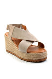 Bej Leather Kadın Sandalet K05628120402