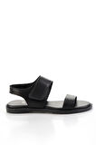 Siyah Hakiki Deri Kadın Sandalet K05666030603