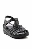 Siyah Hakiki Deri Kadın Sandalet K05714360103