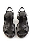 Siyah Leather Kadın Sandalet K05907020703