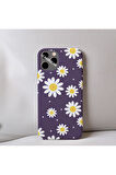 İphone 8 Plus Uyumlu Papatya Desenli İçi Kadife Silikon Tasarım Telefon Kılıfı Kapak