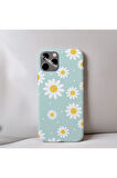 İphone 8 Plus Uyumlu Papatya Desenli İçi Kadife Silikon Tasarım Telefon Kılıfı Kapak
