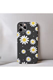 İphone SE 2.Nesil (2020) Uyumlu Papatya Desenli İçi Kadife Silikon Tasarım Telefon Kılıfı Kapak
