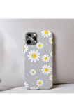İphone XR Uyumlu Papatya Desenli İçi Kadife Silikon Tasarım Telefon Kılıfı Kapak