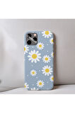 İphone XR Uyumlu Papatya Desenli İçi Kadife Silikon Tasarım Telefon Kılıfı Kapak