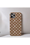 İphone 11 Uyumlu İçi Kadife LV Desenli Tasarım Telefon Kılıfı