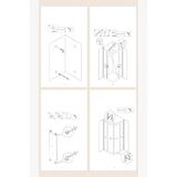 Durul Duşakabin Kare Siyah Çizgi 