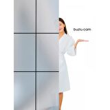 Durul Duşakabin Kare Siyah Çizgi Komple Buzlu