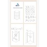 Durul Duşakabin Kare Siyah Çizgi Komple Buzlu