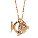 18 Ayar Altın Pırlanta Balık Kolye K47226-2