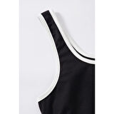 MARSiLYAN- Kadın Siyah Askılı Crop Top ve Şortlu Gecelik Takım