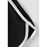 MARSiLYAN- Kadın Siyah Askılı Crop Top ve Şortlu Gecelik Takım