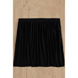 MARSiLYAN- Kadın Siyah Tül Beli Lastikli Etek Görünümlü Pareo