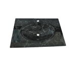 Kuaför Cam Lavabo 15 mm 100 x 56 cm Siyah K571