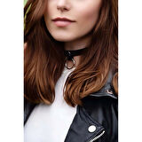 MARSİLYAN- Ucu Halkalı Şık Deri Tasma Kolye - APFT253