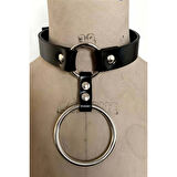 MARSİLYAN- Büyük Ve Küçük Halka Detaylı Ayarlı Deri Choker - APFT673