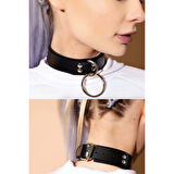 MARSİLYAN- Halka Detaylı Deri Choker, Deri Tasma, Halkalı Tasma - APFT971